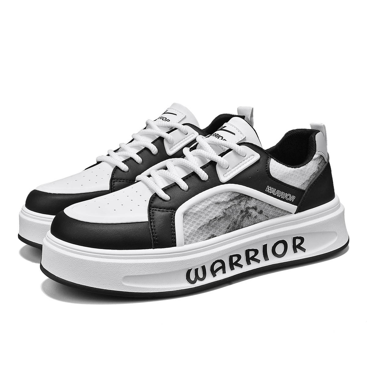 WARRIOR Мужские скейтерские кроссовки низкие бело-серо-черные черно-белые, цвет Black White
WARRIOR Мужские скейтерские кроссовки низкие бело-серо-черные черно-белые, цвет Black White