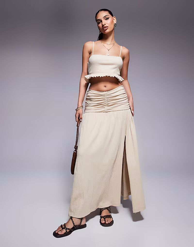 Длинная юбка ASOS DESIGN с заниженной талией и жатым эффектом в каменном цвете
Длинная юбка ASOS DESIGN с заниженной талией и жатым эффектом в каменном цвете