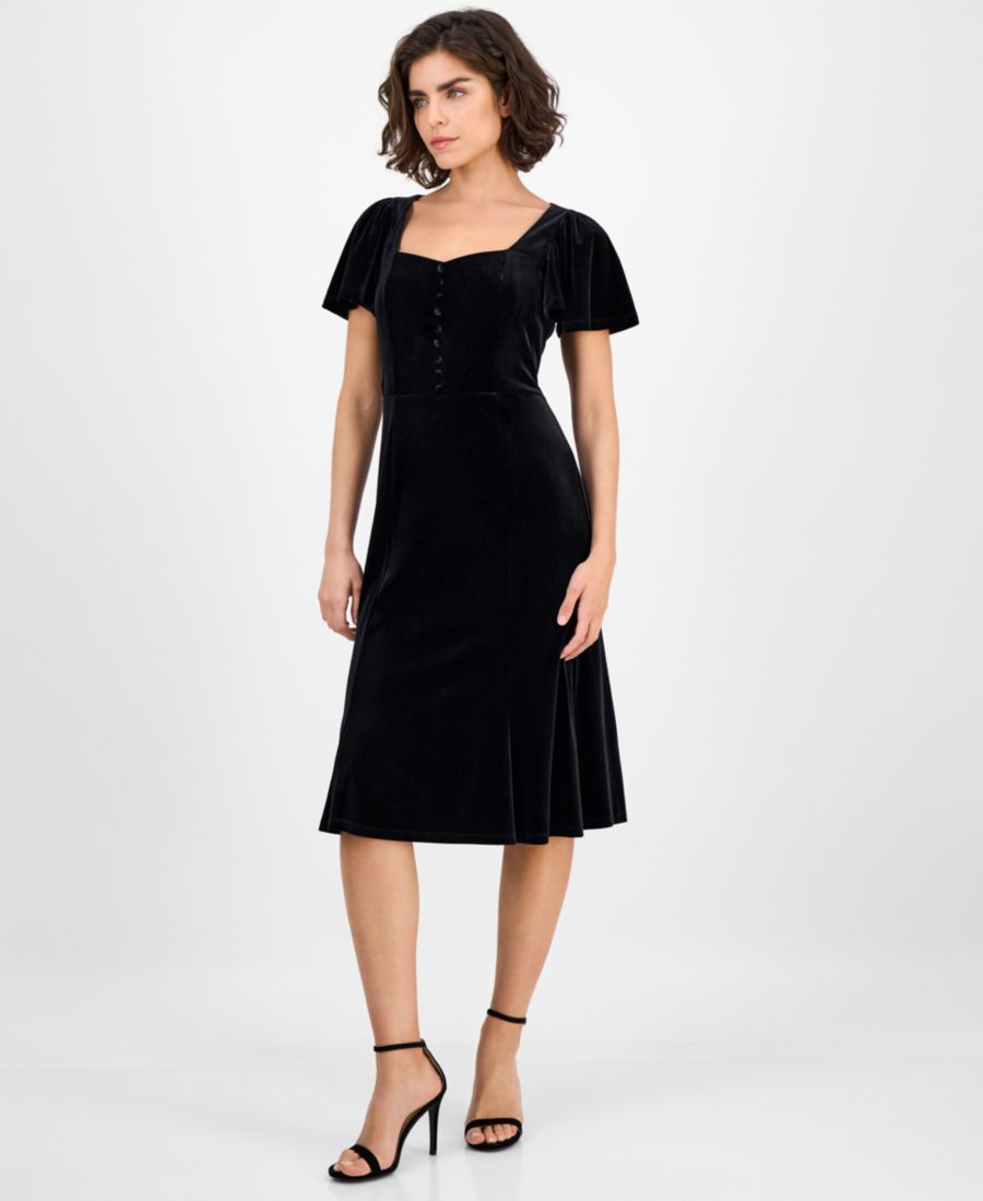 Женское бархатное платье миди с вырезом сердечко и пышными рукавами Anne Klein, Anne Black
Женское бархатное платье миди с вырезом сердечко и пышными рукавами Anne Klein, Anne Black