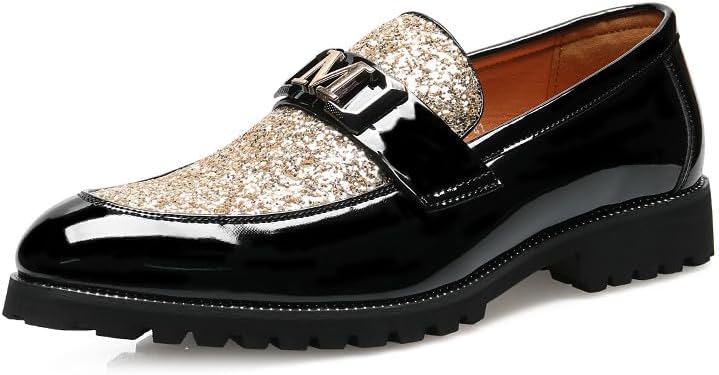 Мужские лоферы Santimon из лакированной кожи с блестками, металлической пряжкой, без шнурков, с толстой подошвой, формальные и повседневные свадебные туфли, золотой
Мужские лоферы Santimon из лакированной кожи с блестками, металлической пряжкой, без шнурков, с толстой подошвой, формальные и повседневные свадебные туфли, золотой