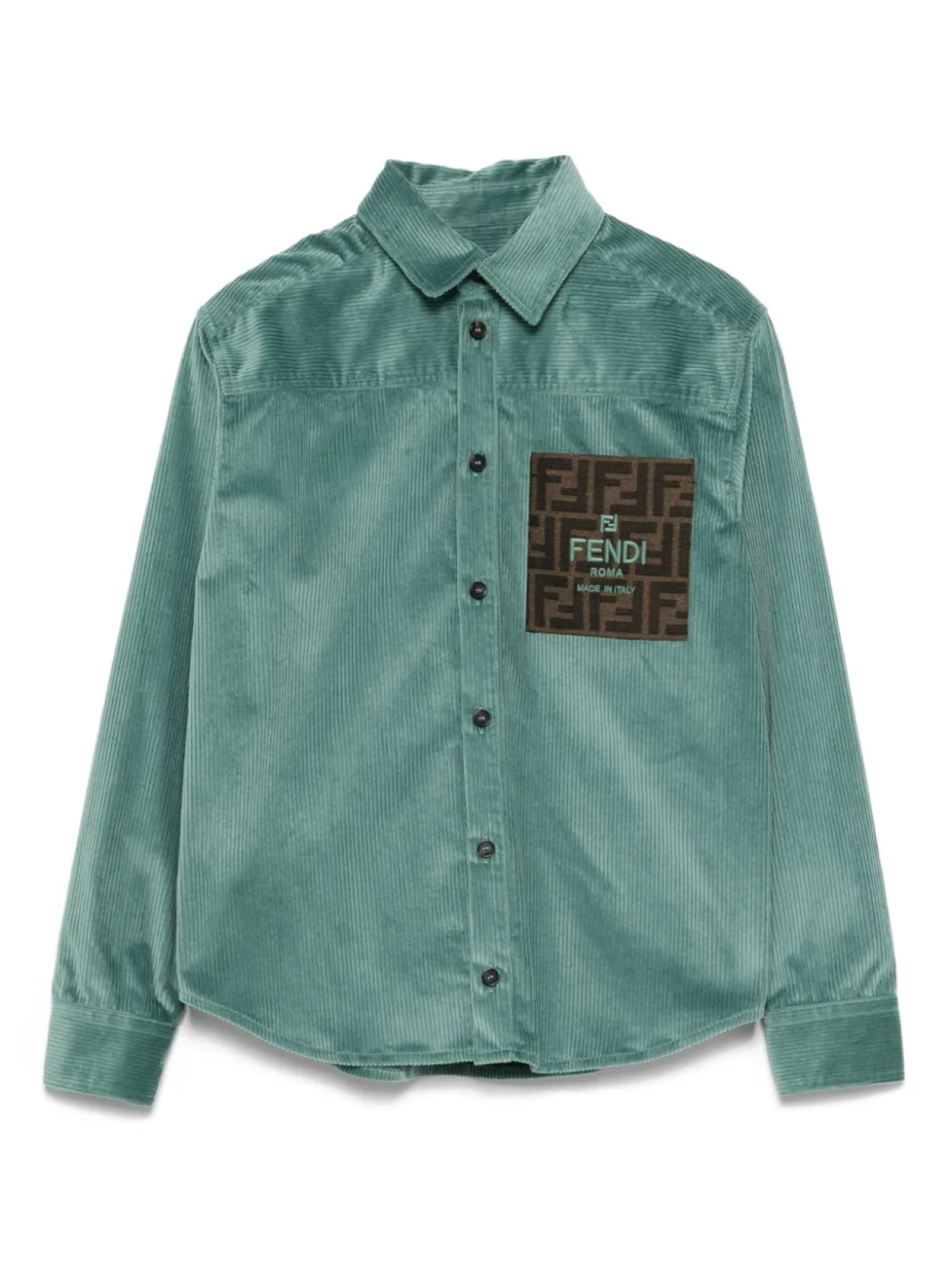 Вельветовая рубашка Fendi Kids, зеленый
Вельветовая рубашка Fendi Kids, зеленый