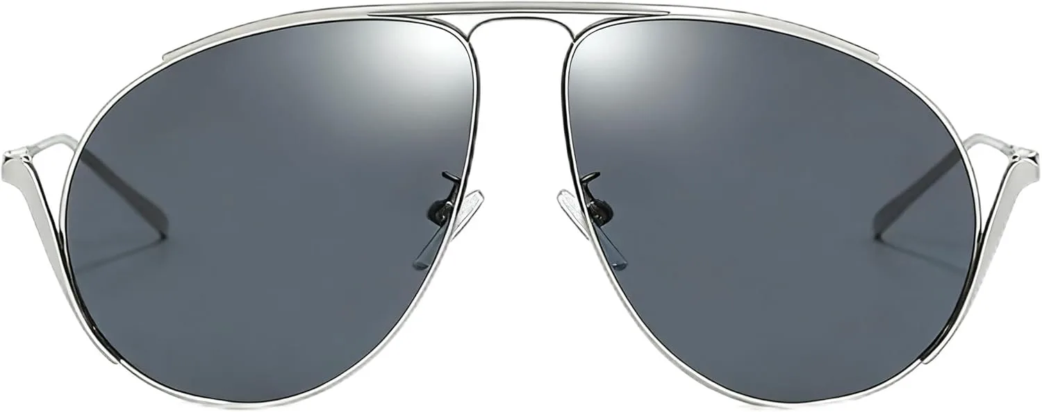 bullabulling Модные солнцезащитные очки-пилот большого размера для женщин и мужчин, металлическая оправа, золотистые линзы цвета шампанского, Silver/Black
bullabulling Модные солнцезащитные очки-пилот большого размера для женщин и мужчин, металлическая оправа, золотистые линзы цвета шампанского, Silver/Black