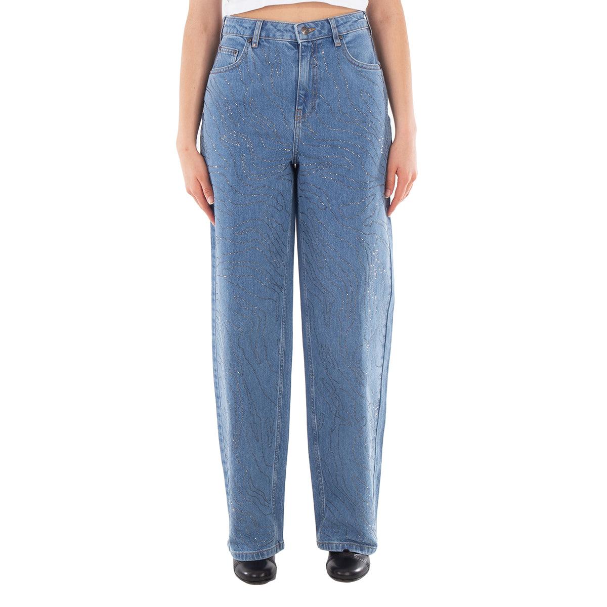 Женские светло-голубые джинсы с пайетками расклешенные Rotate
Женские светло-голубые джинсы с пайетками расклешенные Rotate