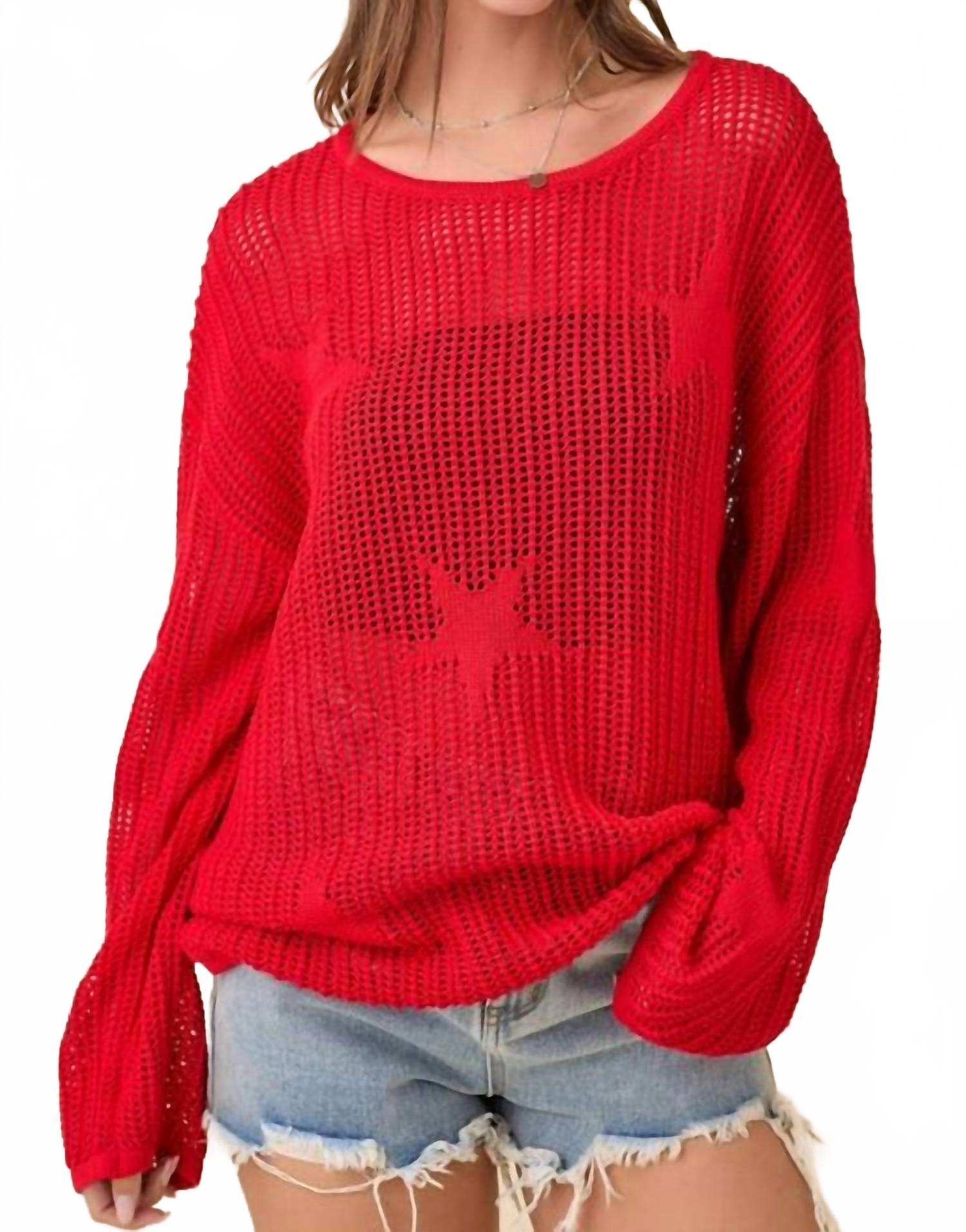 Вязаный крючком свитер со звездой красного цвета Main Strip, красный
Вязаный крючком свитер со звездой красного цвета Main Strip, красный