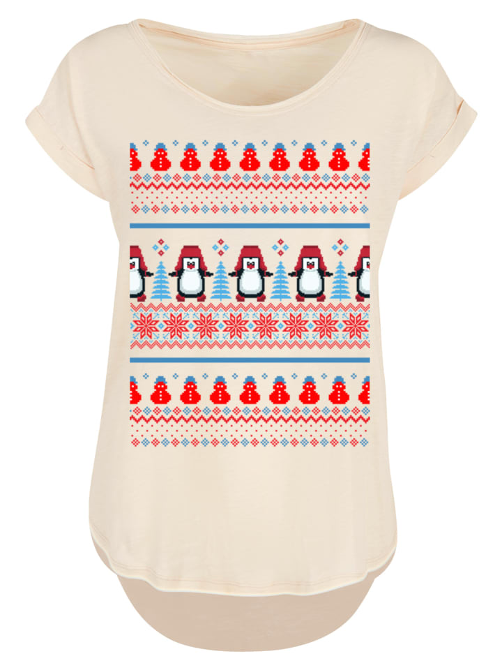 F4NT4STIC Футболка с длинным кроем и рождественским рисунком пингвинов, цвет белый песок
F4NT4STIC Футболка с длинным кроем и рождественским рисунком пингвинов, цвет белый песок