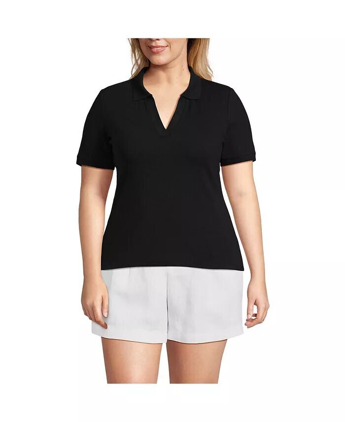 Рубашка поло в широкую рубчик больших размеров Lands' End, черный
Рубашка поло в широкую рубчик больших размеров Lands' End, черный