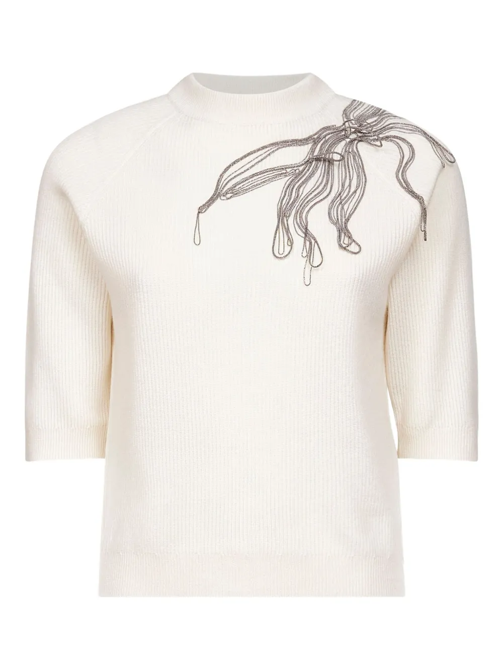 Топ, украшенный цепочкой Brunello Cucinelli, белый
Топ, украшенный цепочкой Brunello Cucinelli, белый