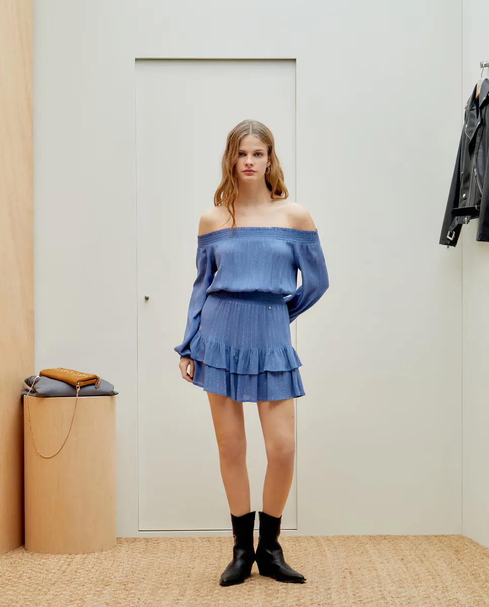 Короткое платье без бретелей с воланами Green Coast, бледно-голубой
Короткое платье без бретелей с воланами Green Coast, бледно-голубой