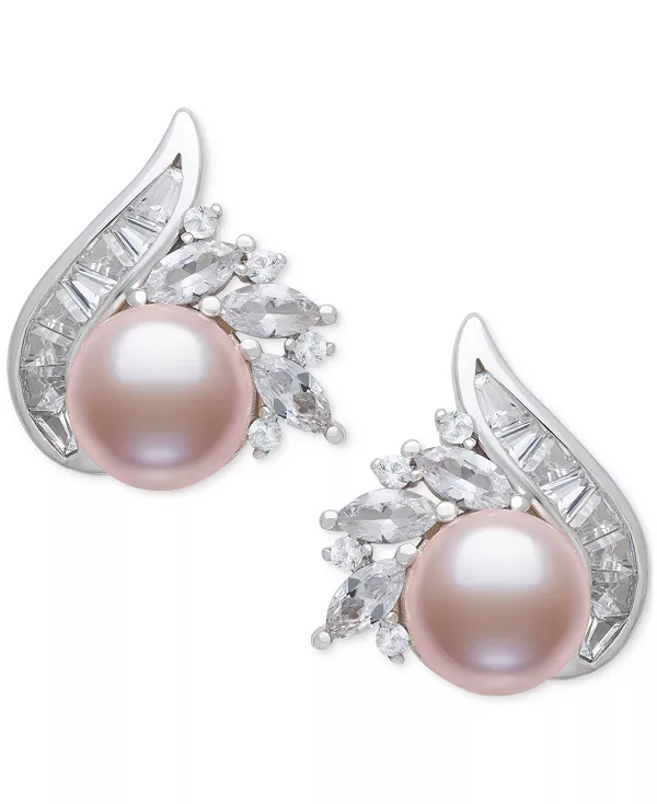 Серьги-Гвоздики из стерлингового серебра с культивированным пресноводным жемчугом (8-9 мм) и выращенным в лаборатории белым сапфиром (2 карата) Belle De Mer, silver
Серьги-Гвоздики из стерлингового серебра с культивированным пресноводным жемчугом (8-9 мм) и выращенным в лаборатории белым сапфиром (2 карата) Belle De Mer, silver