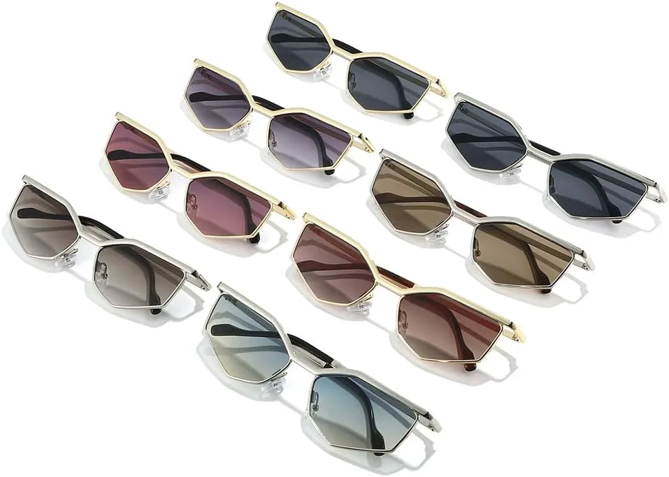 Винтажные солнцезащитные очки Melrose Polygon для женщин и мужчин, модные солнцезащитные очки в стиле 90-х с золотой металлической оправой, стиль Y2K, Gold/Black
Винтажные солнцезащитные очки Melrose Polygon для женщин и мужчин, модные солнцезащитные очки в стиле 90-х с золотой металлической оправой, стиль Y2K, Gold/Black