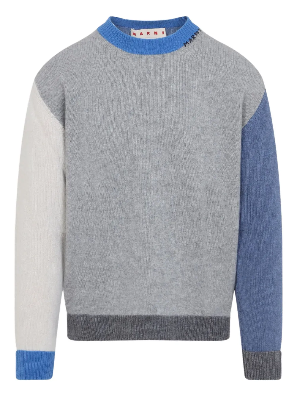 Кашемировый свитер с цветными блоками Marni, серый
Кашемировый свитер с цветными блоками Marni, серый