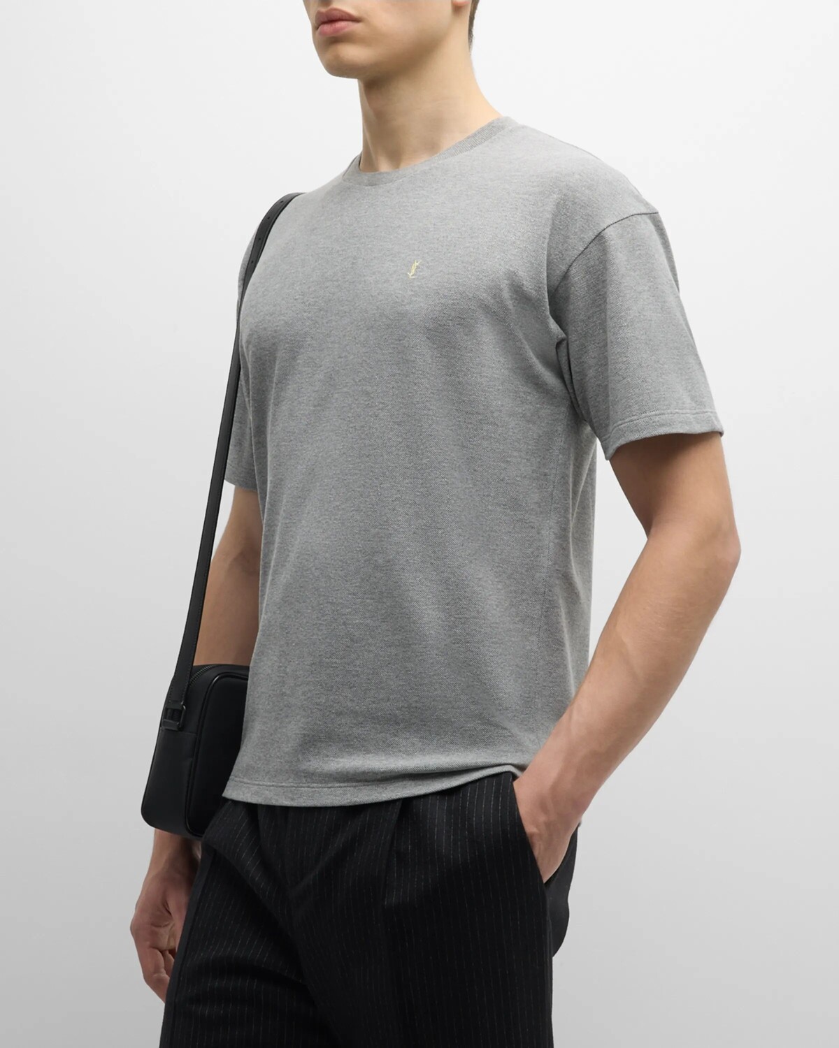 Мужская футболка YSL Пике Saint Laurent, цвет Gris/Nero
Мужская футболка YSL Пике Saint Laurent, цвет Gris/Nero