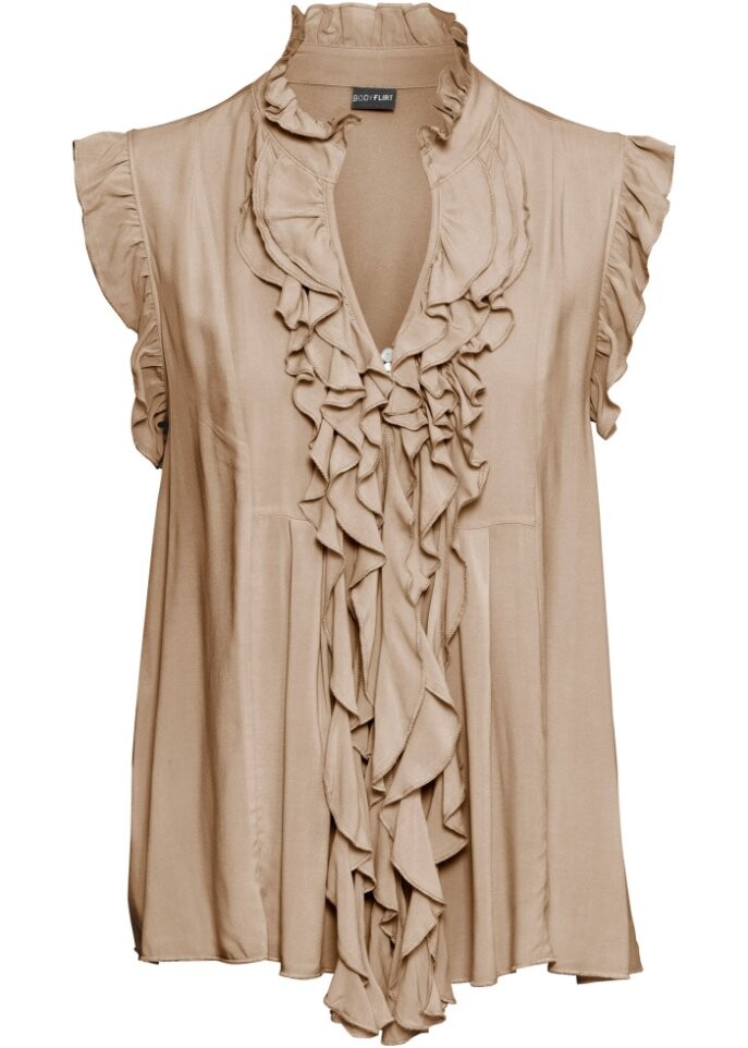 Рубашка с воланами Bodyflirt, бежевый
Рубашка с воланами Bodyflirt, бежевый