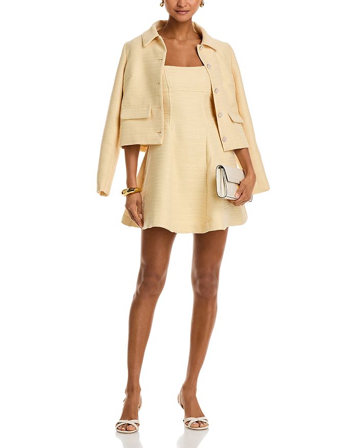 Твидовое платье-майка с рельефными швами - эксклюзив AQUA, желтый 
Твидовое платье-майка с рельефными швами - эксклюзив AQUA, желтый