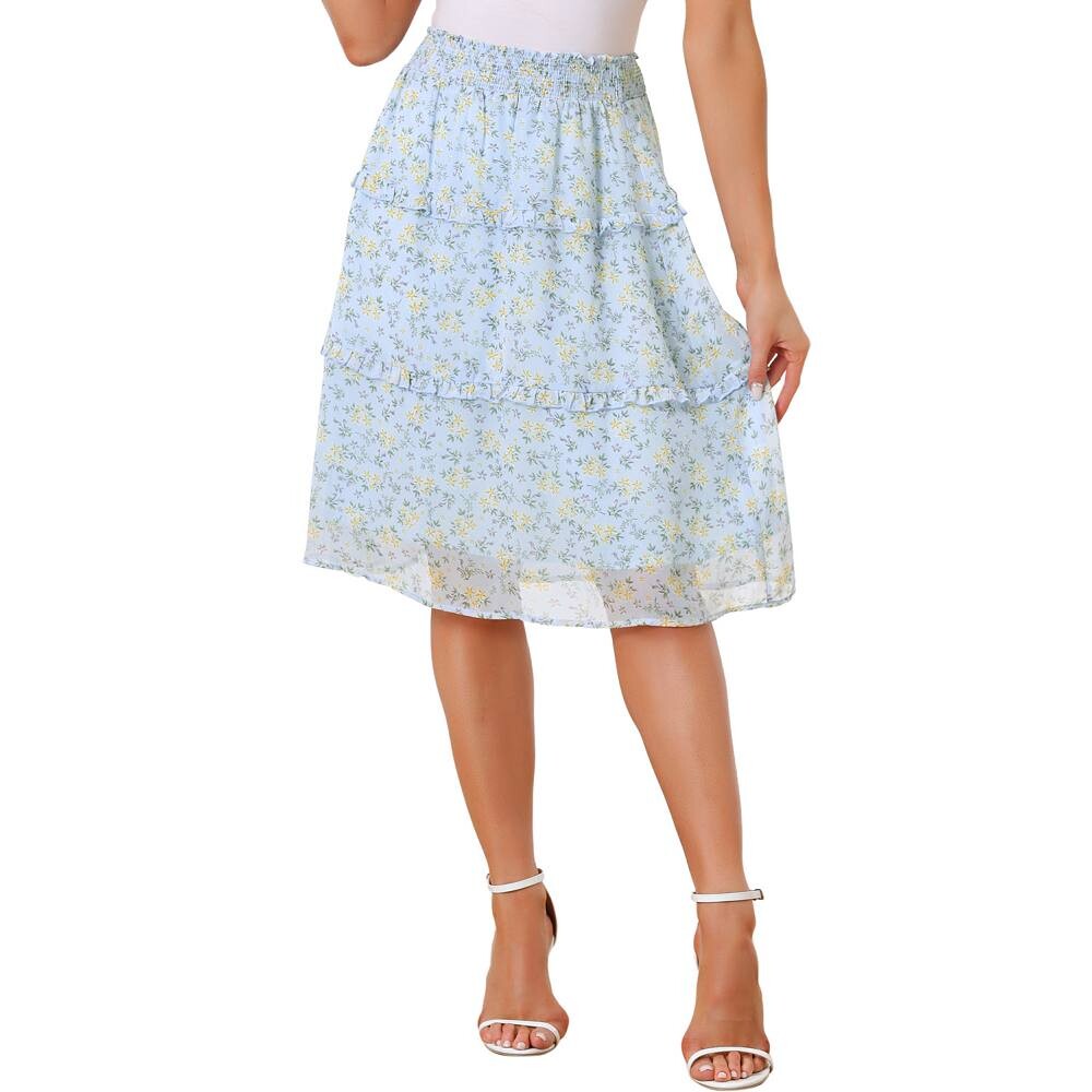 Женская шифоновая юбка-миди с цветочным принтом и эластичной резинкой на талии ALLEGRA K, цвет Light Blue
Женская шифоновая юбка-миди с цветочным принтом и эластичной резинкой на талии ALLEGRA K, цвет Light Blue