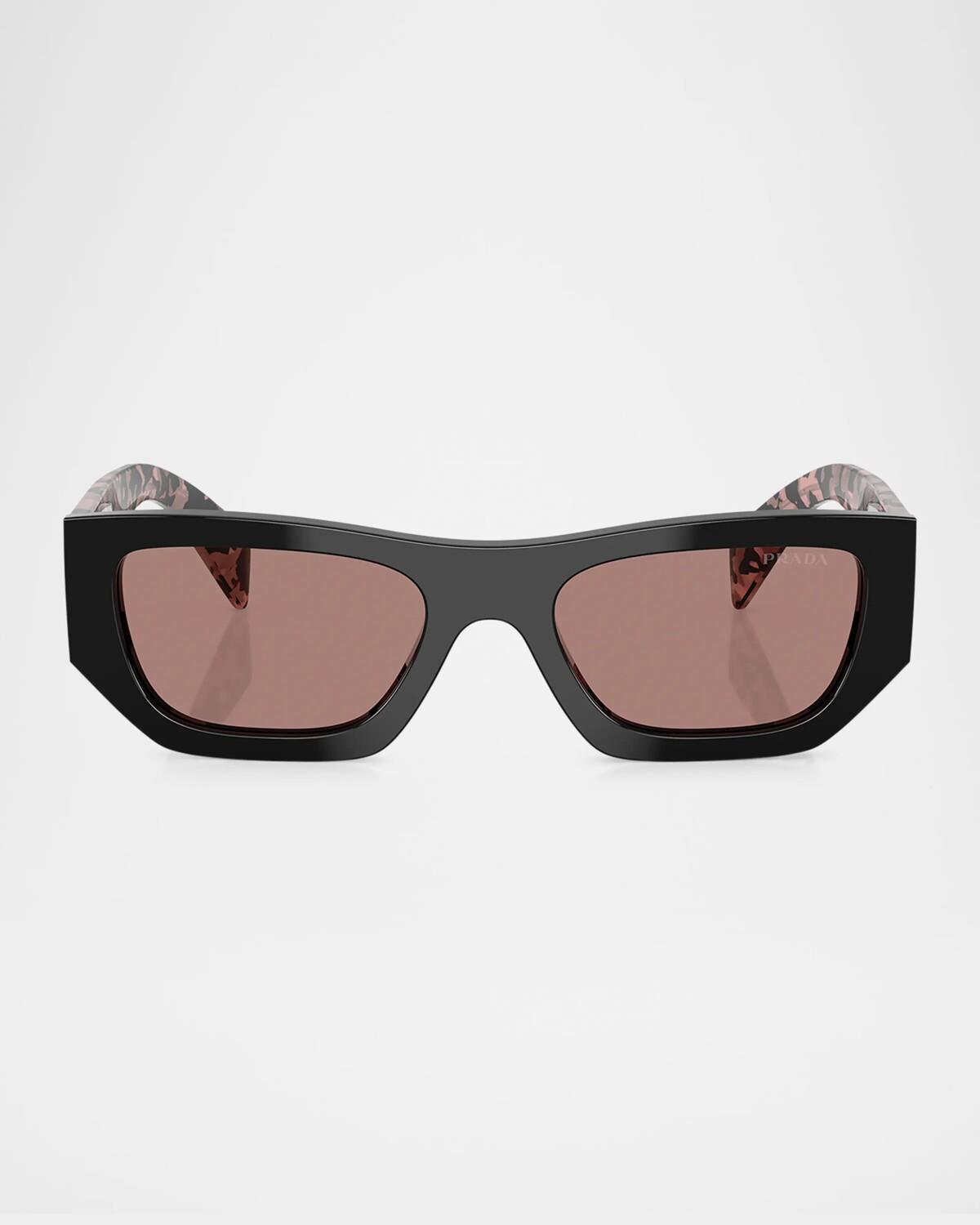 Яркие прямоугольные солнцезащитные очки из ацетата и пластика Prada, цвет Black Brown 
Яркие прямоугольные солнцезащитные очки из ацетата и пластика Prada, цвет Black Brown