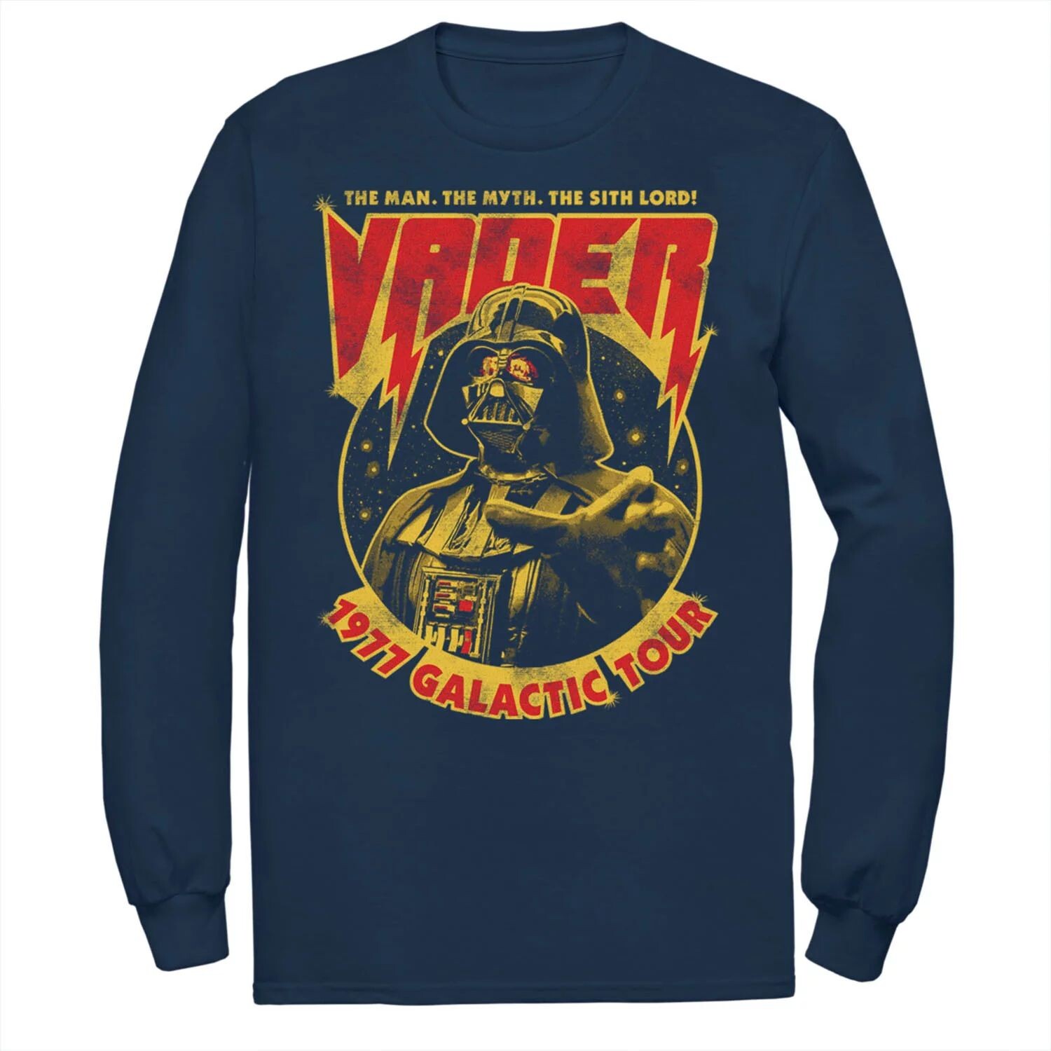 Мужская металлическая футболка с плакатом «Звездные войны: Вейдер 1977, Галактический тур» Licensed Character, синий
Мужская металлическая футболка с плакатом «Звездные войны: Вейдер 1977, Галактический тур» Licensed Character, синий