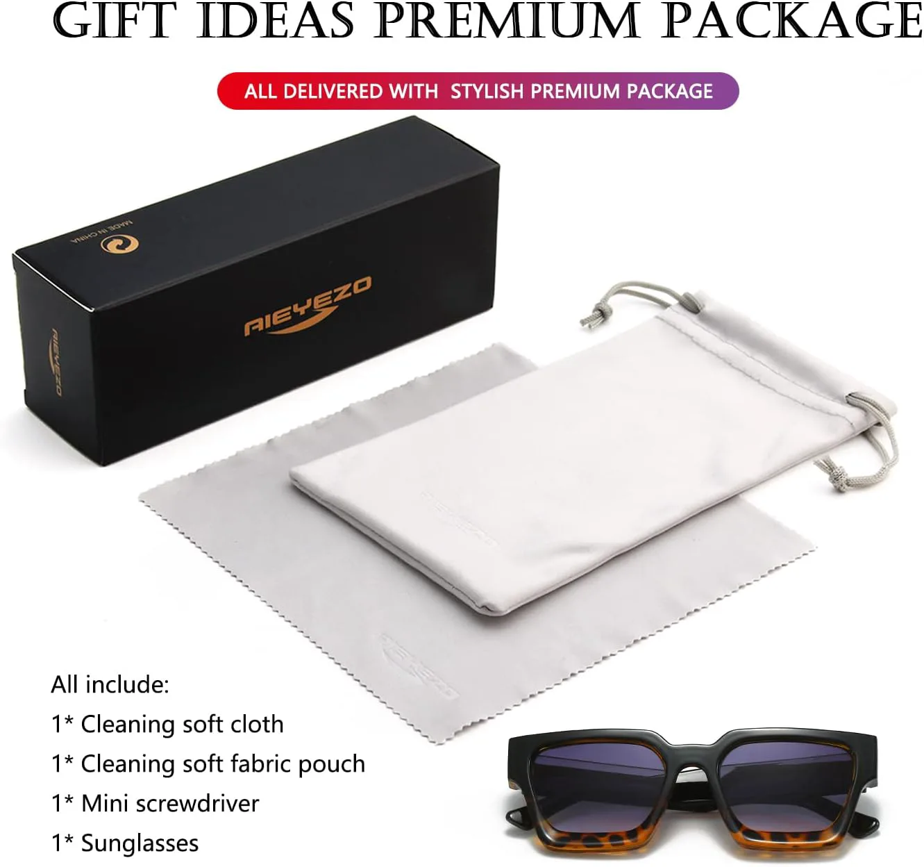 Солнцезащитные очки AIEYEZO квадратной формы для женщин и мужчин, квадратная оправа с толстой рамой, простой дизайнерский стиль, Black Leopard/Grey Gradient
Солнцезащитные очки AIEYEZO квадратной формы для женщин и мужчин, квадратная оправа с толстой рамой, простой дизайнерский стиль, Black Leopard/Grey Gradient