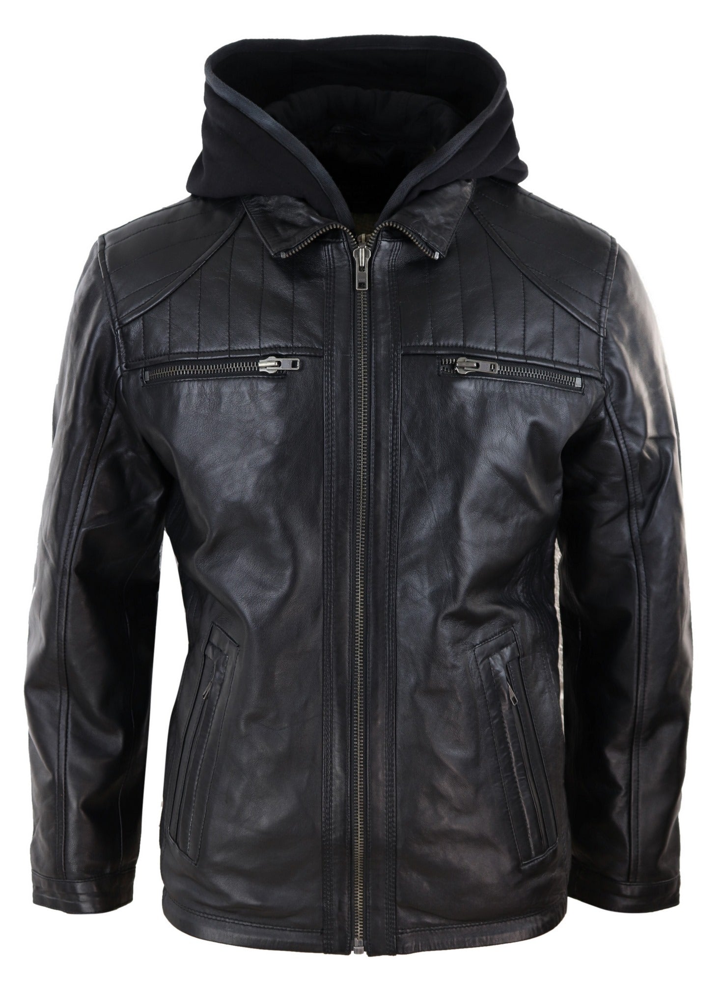 Кожаная куртка с капюшоном TruClothing, черный
Кожаная куртка с капюшоном TruClothing, черный