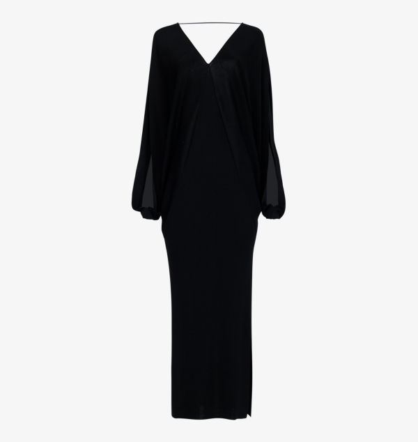 Трикотажное платье миди с V-образным вырезом и рукавами «летучая мышь» Leem, черный
Трикотажное платье миди с V-образным вырезом и рукавами «летучая мышь» Leem, черный