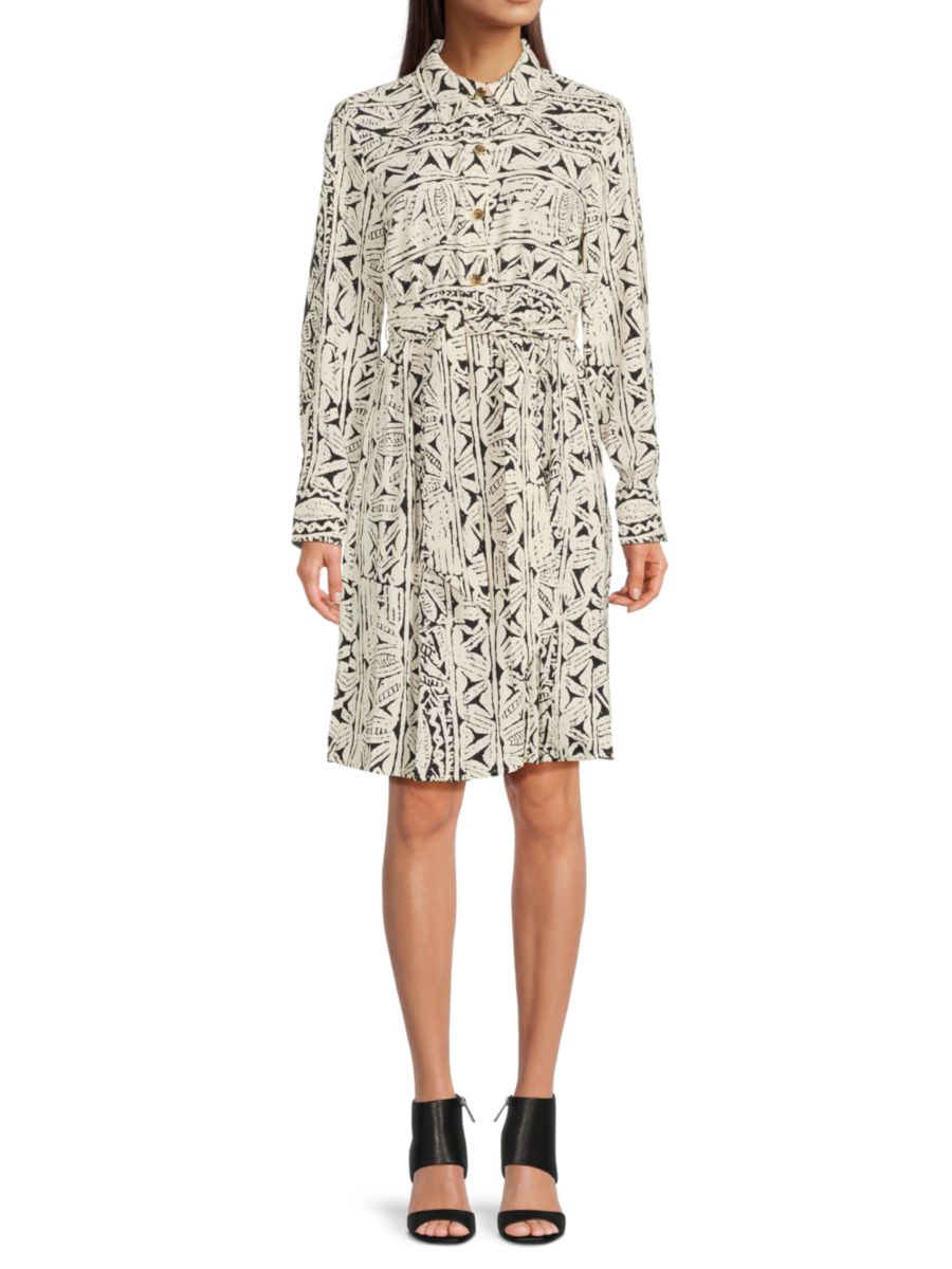 Платье-рубашка с поясом и принтом Halston, цвет Vanilla Black
Платье-рубашка с поясом и принтом Halston, цвет Vanilla Black