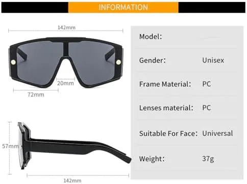 Женские солнцезащитные очки 2027 года, сиамская оправа большого размера, винтажные солнцезащитные очки, очки с защитой от УФ-излучения UV400 MTZJH, White Gray
Женские солнцезащитные очки 2027 года, сиамская оправа большого размера, винтажные солнцезащитные очки, очки с защитой от УФ-излучения UV400 MTZJH, White Gray