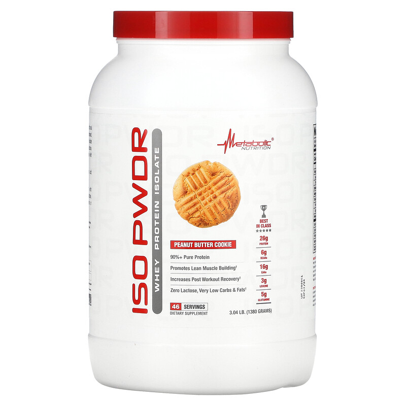 Metabolic Nutrition, ISOpwDR, изолят сывороточного протеина, со вкусом печенья с арахисовой пастой, 1380 г (3,04 фунта)
Metabolic Nutrition, ISOpwDR, изолят сывороточного протеина, со вкусом печенья с арахисовой пастой, 1380 г (3,04 фунта)