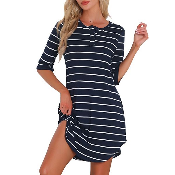 Женская ночная рубашка с коротким рукавом и пуговицами в полоску Inspire Chic, Navy
Женская ночная рубашка с коротким рукавом и пуговицами в полоску Inspire Chic, Navy
