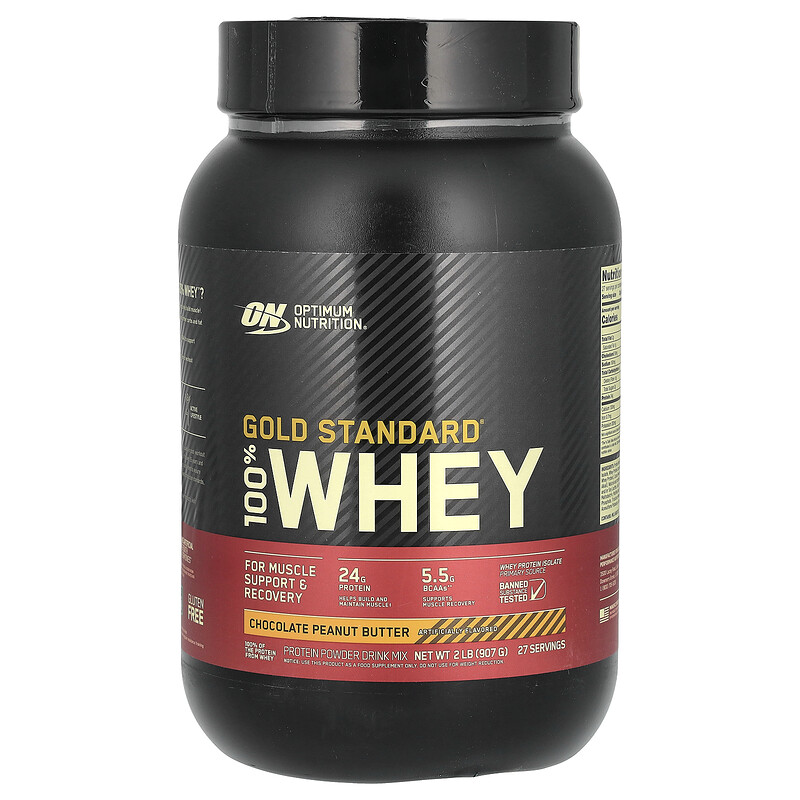Optimum Nutrition, Gold Standard 100% Whey, шоколадно-арахисовая паста, 907 г (2 фунта)
Optimum Nutrition, Gold Standard 100% Whey, шоколадно-арахисовая паста, 907 г (2 фунта)