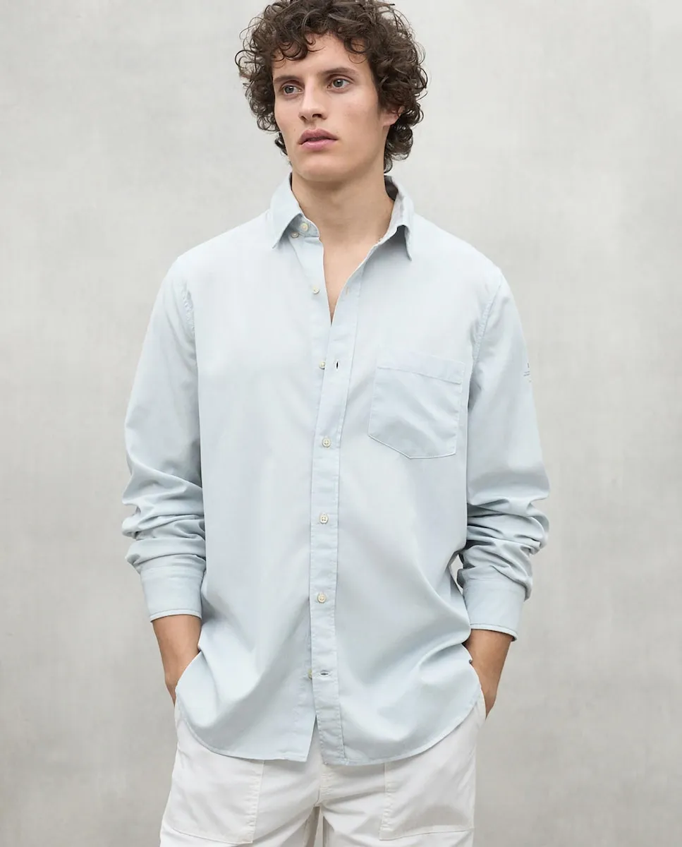 Простая мужская рубашка с длинными рукавами и неброским логотипом на рукаве Ecoalf, голубой
Простая мужская рубашка с длинными рукавами и неброским логотипом на рукаве Ecoalf, голубой