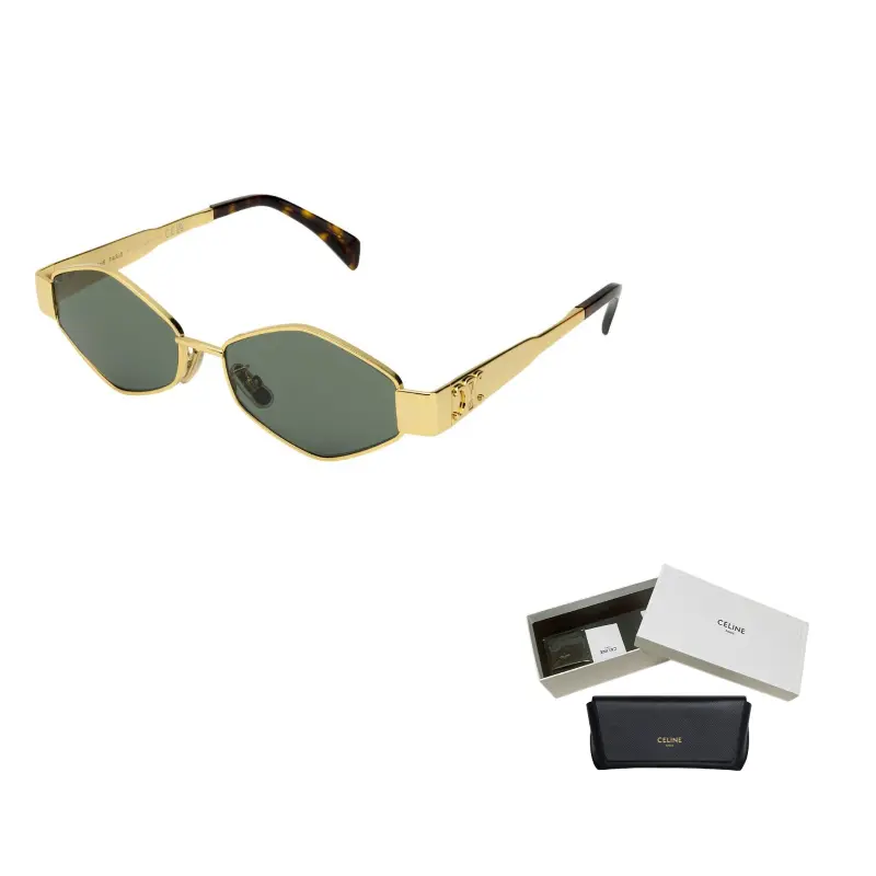 CELINE Солнцезащитные очки с геометрической оправой, Gold
CELINE Солнцезащитные очки с геометрической оправой, Gold