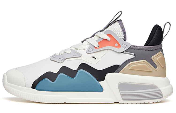 Кроссовки для скейтбординга мужские с низким верхом цвета слоновой кости, белого/черного/стального пепла Anta, Черный, Кроссовки для скейтбординга мужские с низким верхом цвета слоновой кости, белого/черного/стального пепла Anta