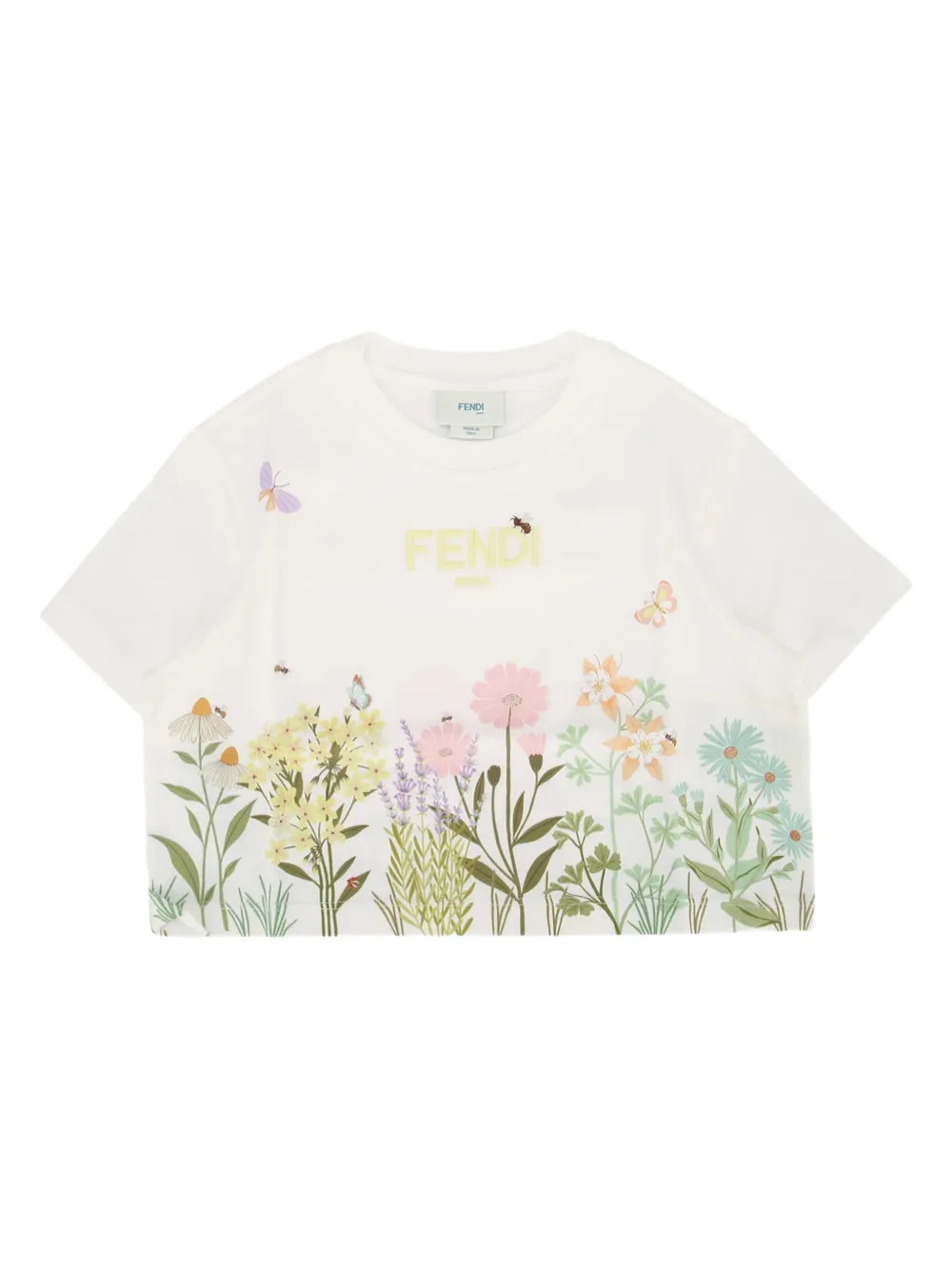 Футболка с цветочным принтом Fendi Kids, белый
Футболка с цветочным принтом Fendi Kids, белый