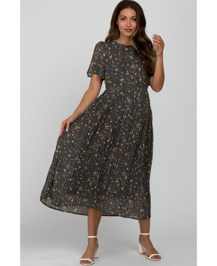 Черное миди-платье для беременных из шифона с цветочным принтом и плиссировкой, короткими рукавами Pinkblush, Teal
Черное миди-платье для беременных из шифона с цветочным принтом и плиссировкой, короткими рукавами Pinkblush, Teal