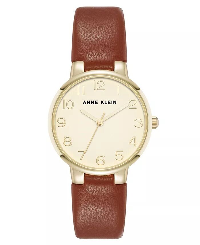 Женские кварцевые, легко читаемые часы из коричневой кожи и золотистого металлического сплава, 32,5 мм Anne Klein, коричневый
Женские кварцевые, легко читаемые часы из коричневой кожи и золотистого металлического сплава, 32,5 мм Anne Klein, коричневый