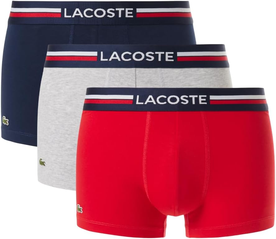 Lacoste мужские хлопковые эластичные трусы Essentials, 2 шт, Navy Blue/Grey/Red
Lacoste мужские хлопковые эластичные трусы Essentials, 2 шт, Navy Blue/Grey/Red