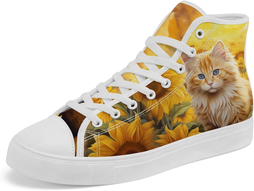 Кеды с высоким берцем из холщовой ткани с принтом под подсолнух, высокие кроссовки с шнуровкой, повседневная обувь для мужчин и женщин Chebing, желтый
Кеды с высоким берцем из холщовой ткани с принтом под подсолнух, высокие кроссовки с шнуровкой, повседневная обувь для мужчин и женщин Chebing, желтый