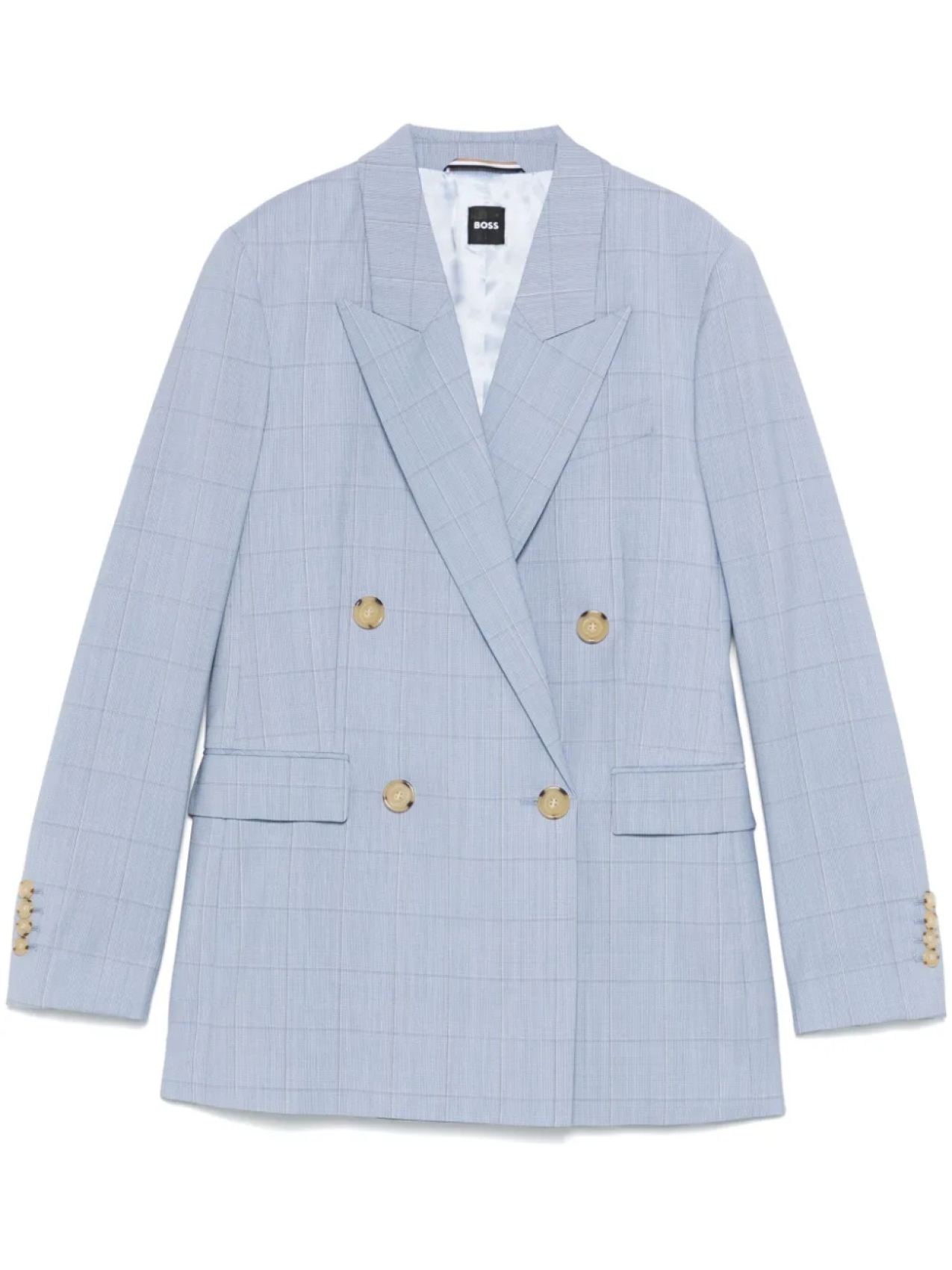 Клетчатый шерстяной пиджак BOSS, синий
Клетчатый шерстяной пиджак BOSS, синий