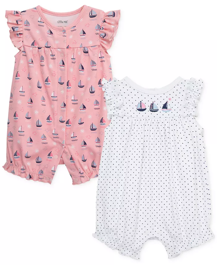 Комбинезоны для девочек из хлопка с принтом парусников, 2 шт Little Me, розовый
Комбинезоны для девочек из хлопка с принтом парусников, 2 шт Little Me, розовый