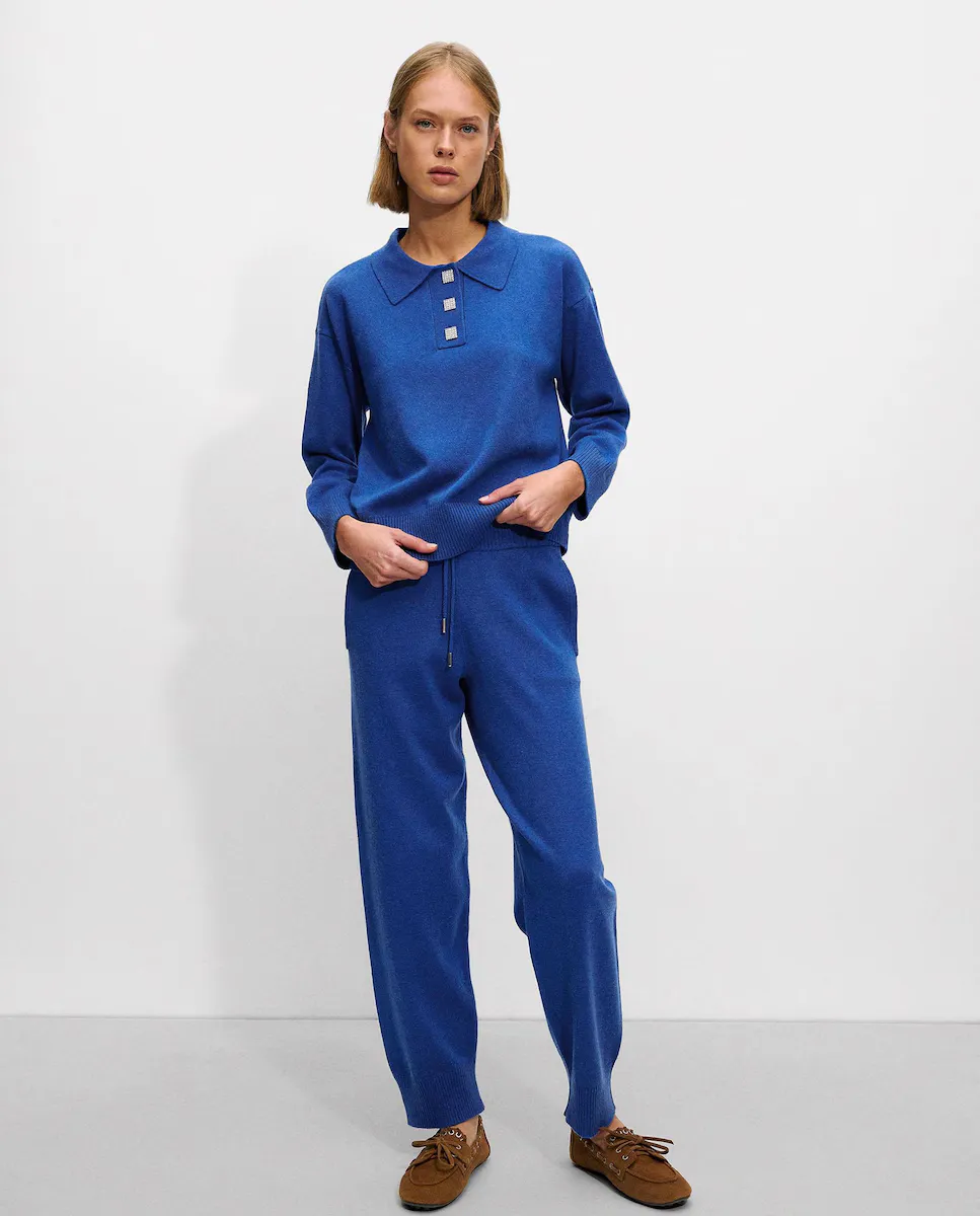 Женские трикотажные брюки прямого кроя с регулируемой кулиской Parfois, синий
Женские трикотажные брюки прямого кроя с регулируемой кулиской Parfois, синий