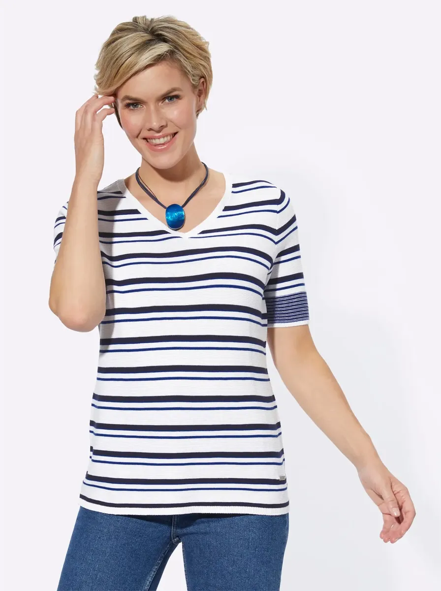 Свитер с короткими рукавами Casual Looks "свитер с кольцами", цвет Marine-Weiß-Geringelt
Свитер с короткими рукавами Casual Looks "свитер с кольцами", цвет Marine-Weiß-Geringelt