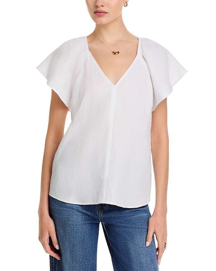 Кофта с V-образным вырезом и воланами на рукавах из льна Coastalina Tommy Bahama, белый
Кофта с V-образным вырезом и воланами на рукавах из льна Coastalina Tommy Bahama, белый