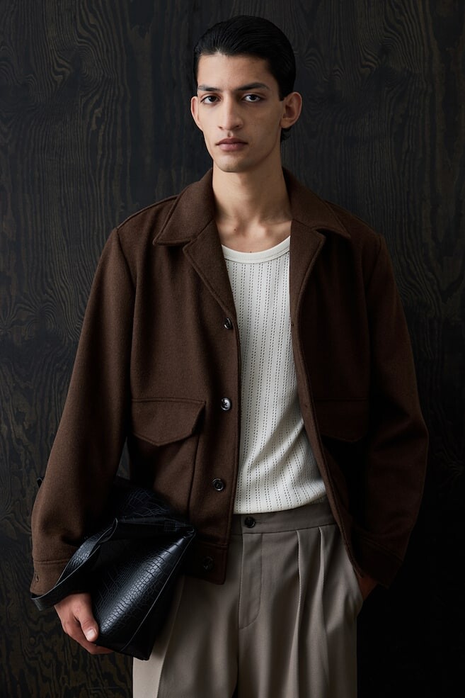 Жакет из смесовой шерсти H&M, коричневый
Жакет из смесовой шерсти H&M, коричневый