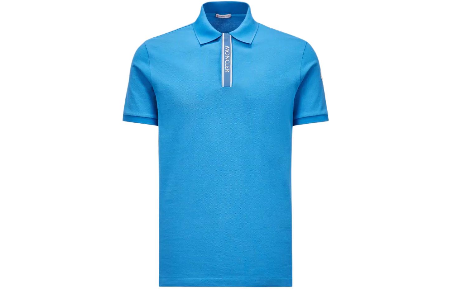 Поло с логотипом на заплатке Moncler, синий
Поло с логотипом на заплатке Moncler, синий