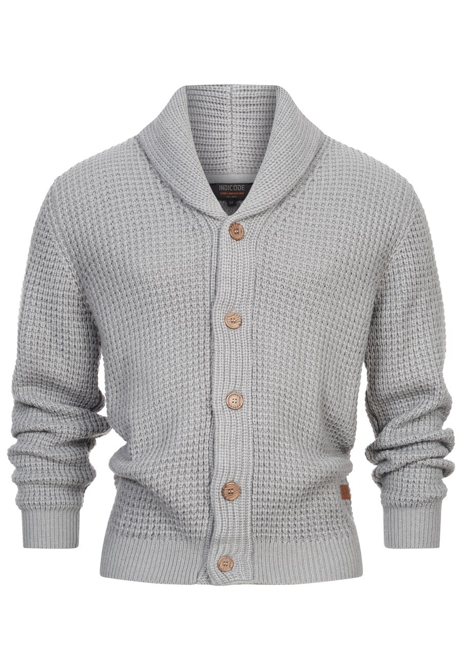 Вязаный кардиган INDICODE JEANS Knit Cardigan Brandox, серый 
Вязаный кардиган INDICODE JEANS Knit Cardigan Brandox, серый