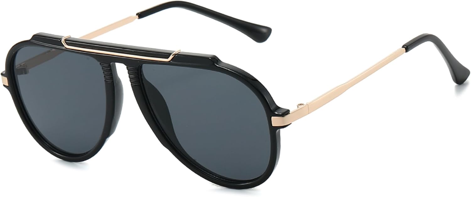 Солнцезащитные очки-авиаторы Onrtry большого размера для женщин и мужчин в стиле ретро 70-х годов с золотистым металлическим покрытием и крупной оправой, A04 Black Frame - Black Lens
Солнцезащитные очки-авиаторы Onrtry большого размера для женщин и мужчин в стиле ретро 70-х годов с золотистым металлическим покрытием и крупной оправой, A04 Black Frame - Black Lens