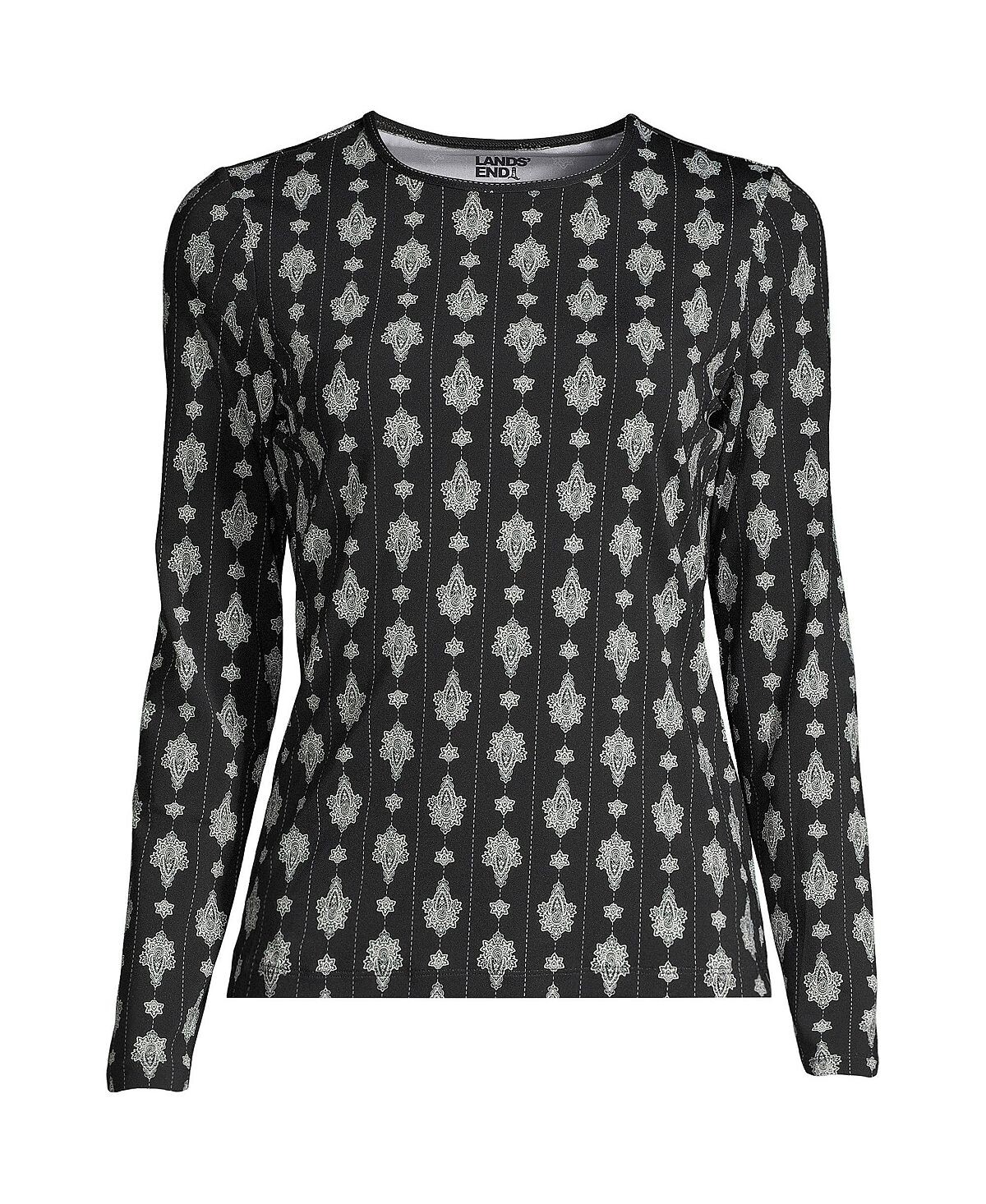 Женская футболка с круглым вырезом и длинными рукавами, защита от солнца UPF 50, скромная футболка для плавания с принтом Lands' End
Женская футболка с круглым вырезом и длинными рукавами, защита от солнца UPF 50, скромная футболка для плавания с принтом Lands' End