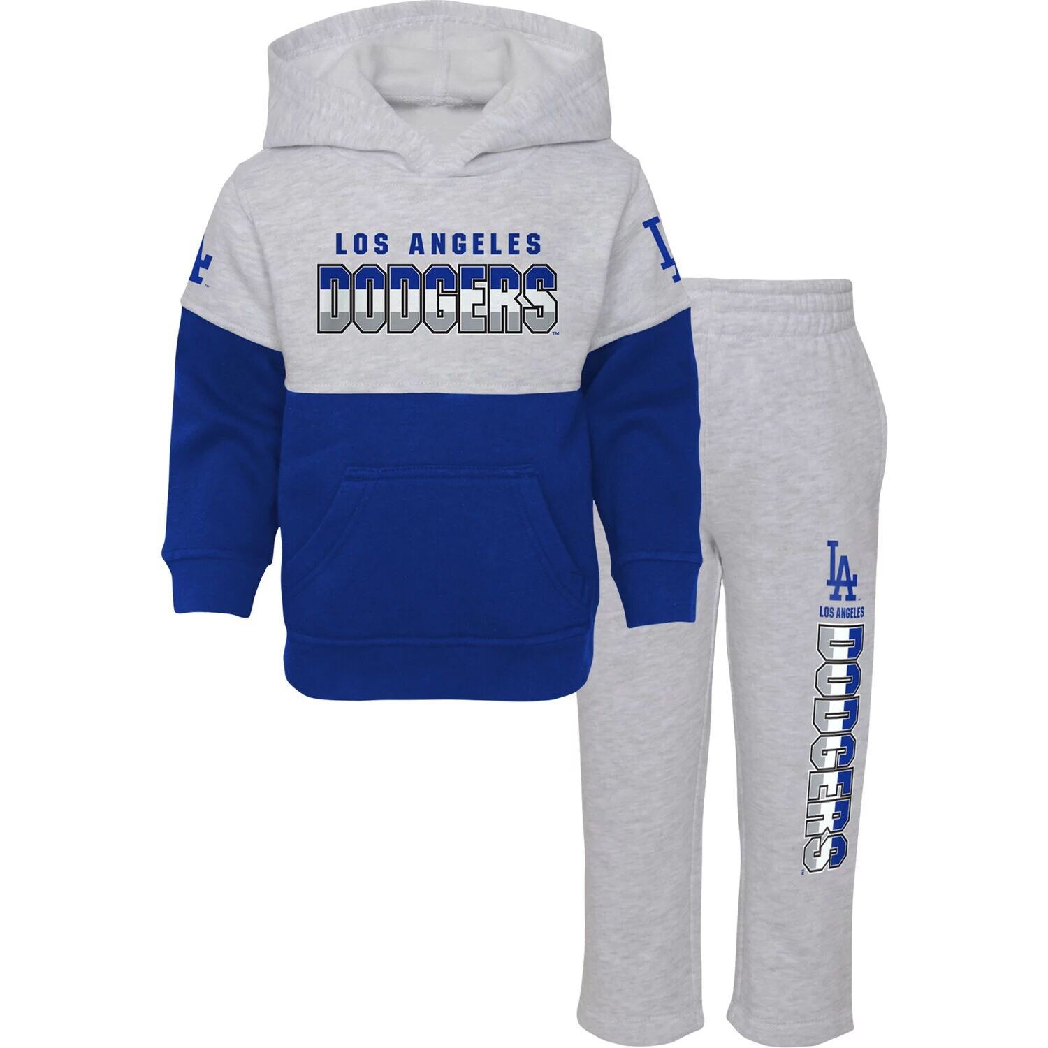 Комплект из пуловера с капюшоном и брюк Infant Royal/Heather Grey Los Angeles Dodgers Playmaker Outerstuff
Комплект из пуловера с капюшоном и брюк Infant Royal/Heather Grey Los Angeles Dodgers Playmaker Outerstuff