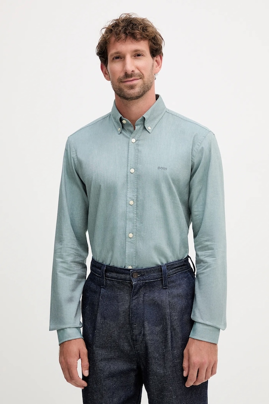 Хлопковая рубашка Boss Orange, зеленый
Хлопковая рубашка Boss Orange, зеленый