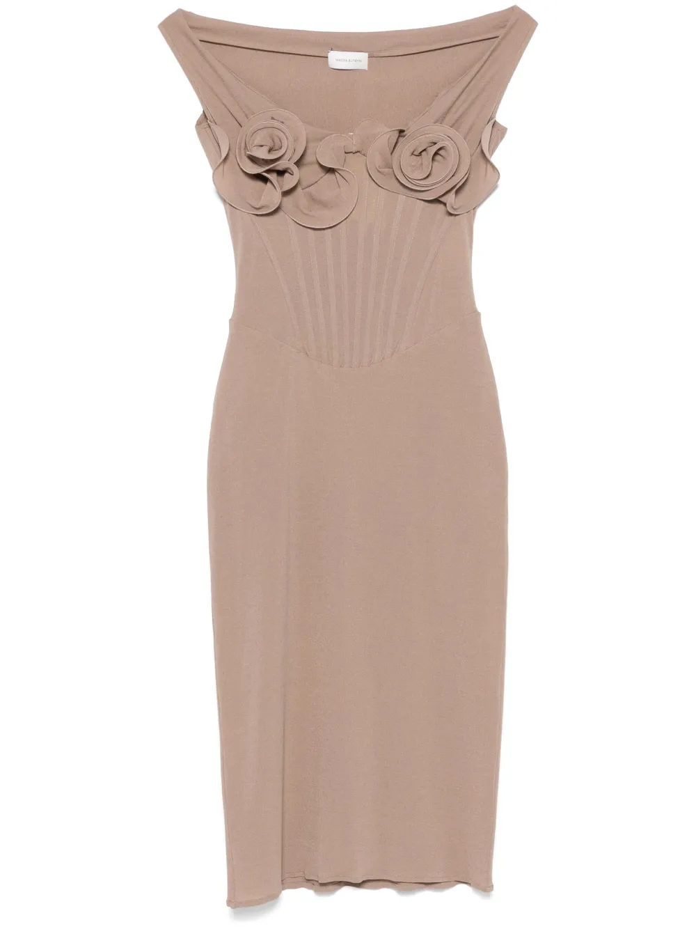 Платье миди с цветочной аппликацией Magda Butrym, коричневый
Платье миди с цветочной аппликацией Magda Butrym, коричневый